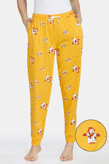 Buy Zivame Snowman Knit Cotton Pyjama - Golden Yellow